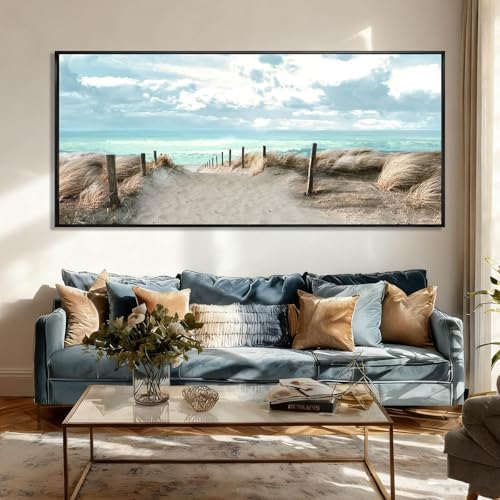 Ocean Wall Art Landscape Wall Decor Modern Canvas Prints 32"x70" Large Artwork by YJYart