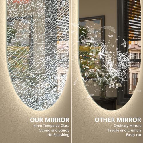 40x30 Inch Oval LED Bathroom Mirror - Image 5