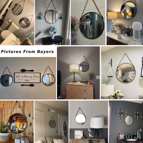 POZINO 24" Round Wall Mirror - Image 6