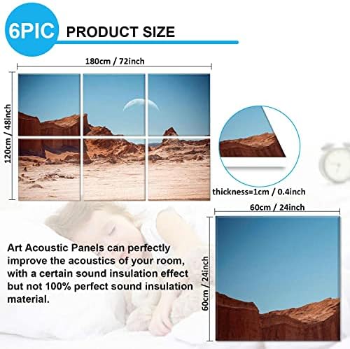 JBER Art Acoustic Panels 72" x 48", Desert Moon Valley - Image 2