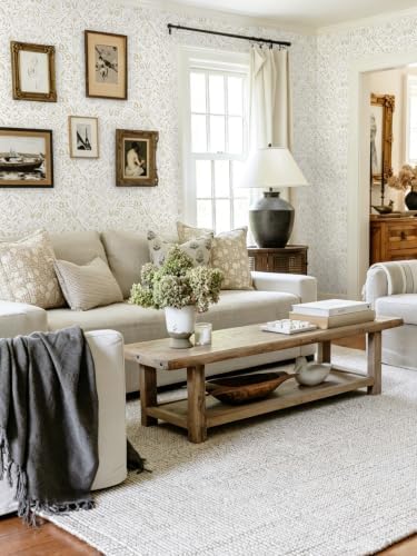 Heroad Peel and Stick Wallpaper Boho Modern Wallpaper Beige Floral Contact - Image 5