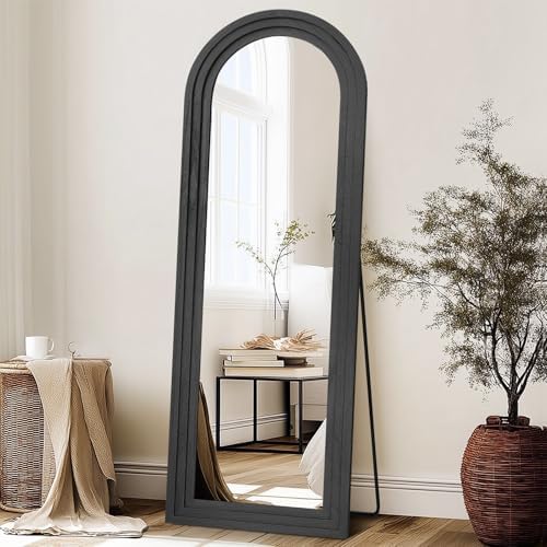 65x22 Arched Full Length Mirror, Solid Wood 3 Layer Frame by ABSWHLM
