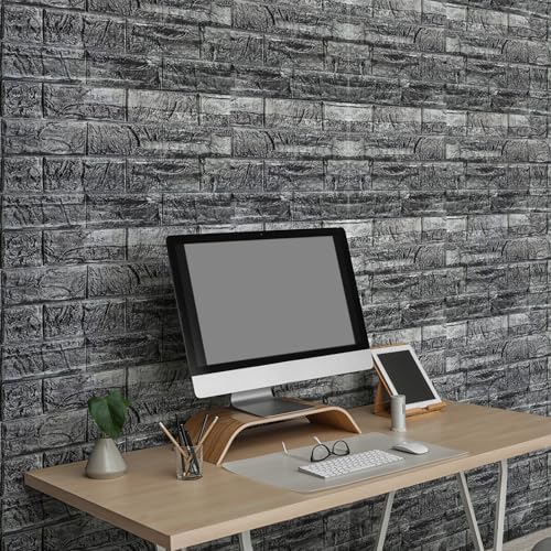 WADILE Peel and Stick 3D Wall Panels 12x12in PVC 10 Pack Black - Image 5
