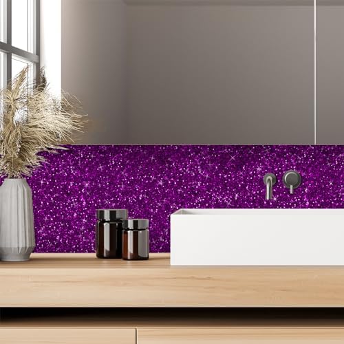 CRE8TIVE 8"x354" Purple Glitter Wallpaper Border Peel and Stick Wall Border - Image 4