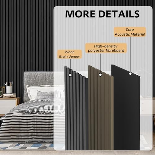 RITOLLO 4 Pack Wood Panels for Wall, 90.55"×12.6" Wood Slat Acoustic Panels for - Image 3