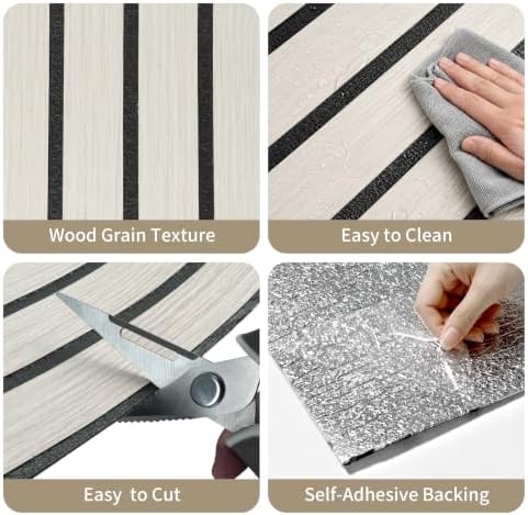 3D Wall Panels, Self-Adhesive Wood Grain, 19.7" x 118.1" - Image 4