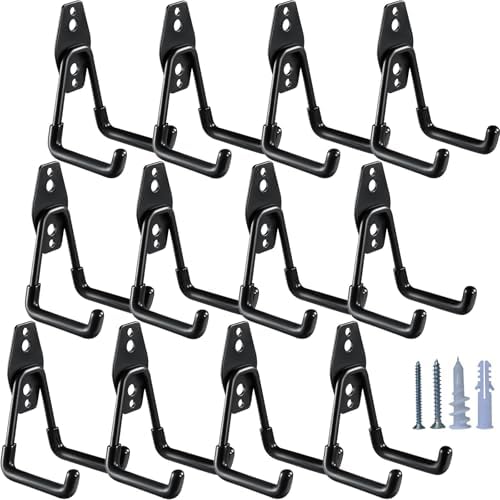 HUPBIPY Heavy Duty Garage Hooks 12 Pack, 2.8 inch Small U Shaped Hanger by HUPBIPY