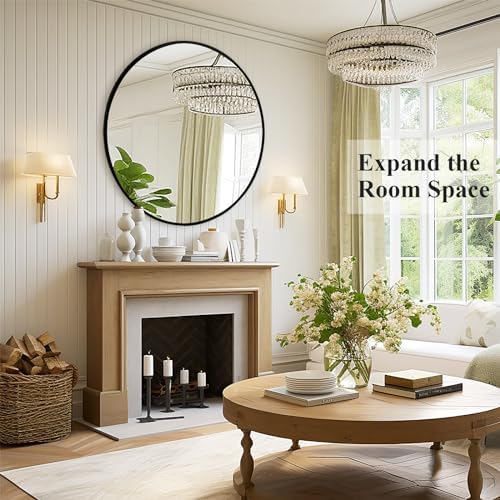 Black Round Mirror 26 Inch, Wall Circle Mirror - Image 5