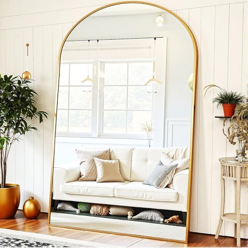 KOMCOTE Full Length Floor Mirror, 91x46 Inch Oversized Arched Standing Mirror - Image 4