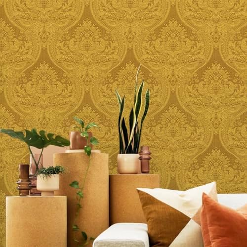 Blooming Wall Damasks Flocking Embossed Textured Wallpaper Roll by BloomingWall