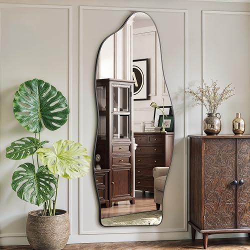Antok Irregular Full Length Mirror, Standing Hanging Leaning Irregular Mirrors - Image 2