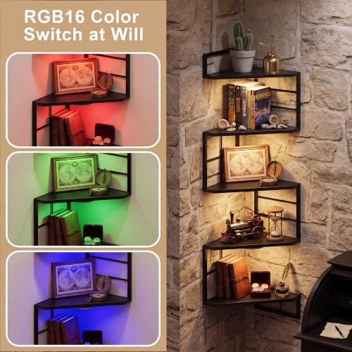 Corner Floating Shelves with Lights - Image 4