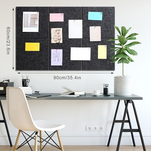 Large Cork Board 36" x 24", 6 Pack Felt Bulletin Board Pin Boards - Image 2