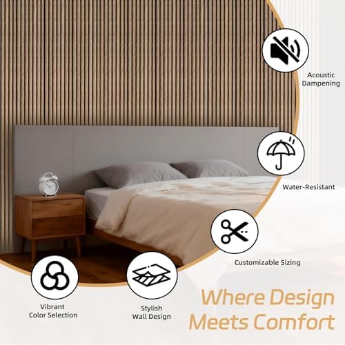 RITOLLO 4 Pack Wood Panels for Wall, 90.55"×12.6" Wood Slat Acoustic Panels for - Image 3