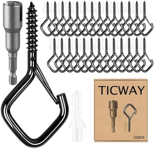 2.36IN Ceiling Hooks for Hanging Plants, Hanging Hooks by Ticway