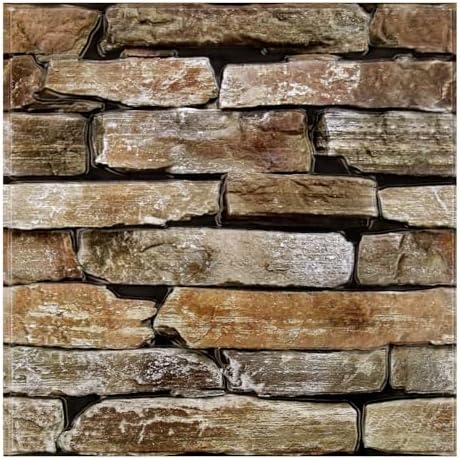 Commomy 3D Faux Stone Wall Panels Peel and Stick 10 Pcs 11.8" x 11.8" by CommomyDecor
