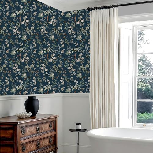 Wallpaper Peel and Stick Dark Floral Wallpaper Removable Wall Mural - Image 6