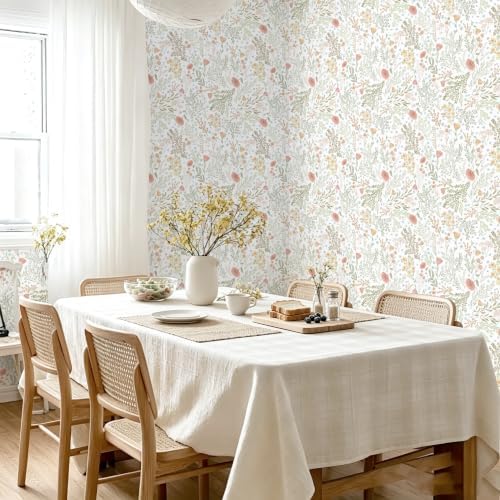 Floral Peel and Stick Wallpaper Vintage Botanical Contact Paper 17.3" x 78.7" - Image 7