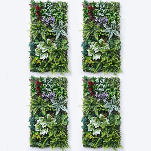 Artificial Greenery Wall Panels, 4 Pack, 20 x 40 in, Faux Grass Wall by ATFLIS