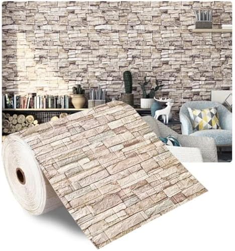 Waterproof Wall Panels 27.5" x 39.3" Faux Brick Wallpaper Peel and Stick Art - Image 4