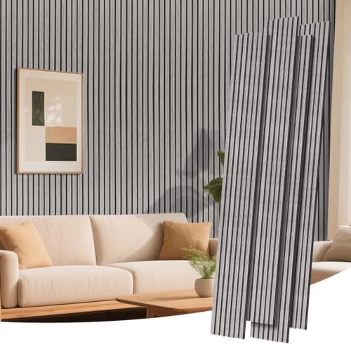 4 Pack Wood Panels for Wall, 106.3" × 11" Wood Slat Acoustic Panels for Wall by Ritollo