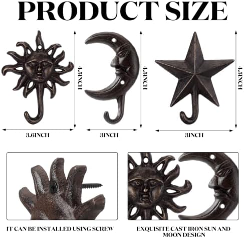 Frienda Cast Iron Hook, Antique Decorative Wall Hooks Hanger - Image 2