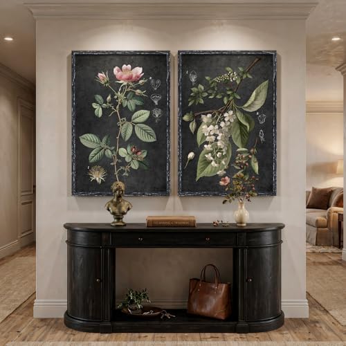 Large Framed Vintage Floral Botanical Wall Art - Image 6