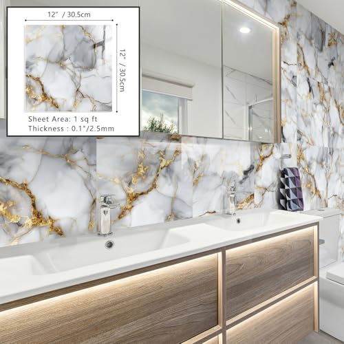 10 Sheets Marble Peel and Stick Backsplash Tile, Living Room - Image 3