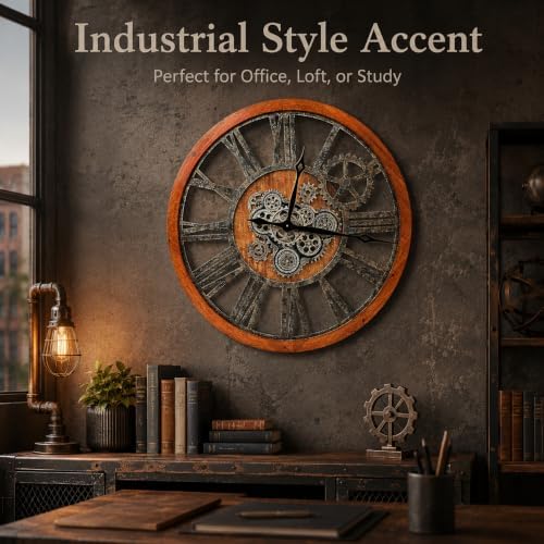 The B-Style Large Wall Clock 30 inch Brown and Bronze - Image 6