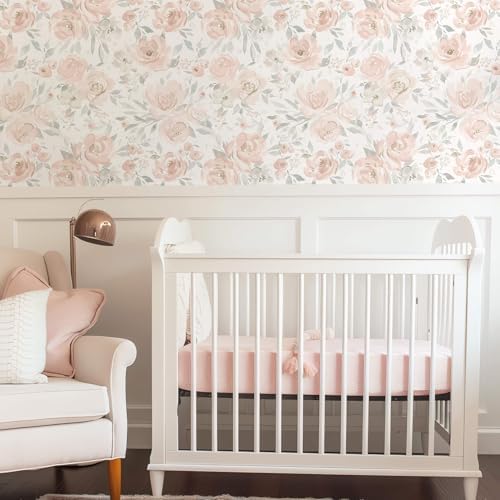 Ismoon Pink Floral Peel Stick Wallpaper Boho Watercolor Stick on Wall Paper - Image 5