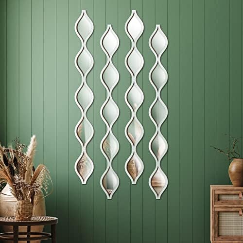 Qunclay 4 Pcs Teardrop Mirror Wall Art Decorative Mirror Wall Decor - Image 6