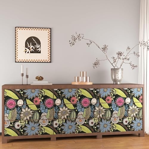 Laatse Boho Wallpaper Peel and Stick 17.5"x393", Dark Green Contact Paper - Image 4