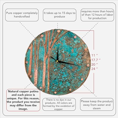 Handmade Copper Wall Clock Artisan Touch in Every Piece - Image 3