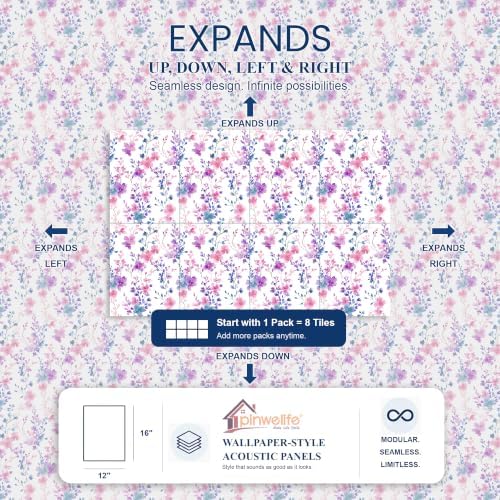PINWELIFE® Acoustic Art Tiles – 8-Pack 12"x16" Sound Absorbing Panels, Seamless - Image 5