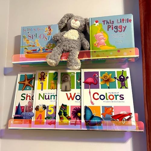 2 Pack RORKIM 36 Inch Iridescent Acrylic Floating Shelf, Kids Bookshelf - Image 2