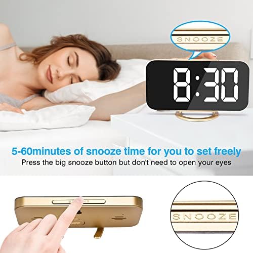 Sukeen Digital Alarm Clock, Modern Mirror Desk Wall Clock - Image 3