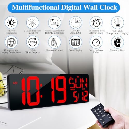 17.2"Large Digital Wall Clock Large Display - Image 3