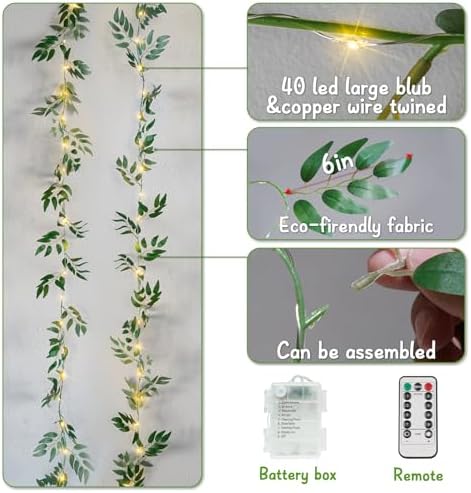 suddus 13.1FT 40LED Willow Vine - Image 6