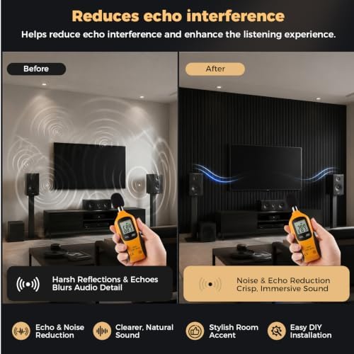 6 PCS Acoustic Panels, High Density Fireproof Noise Cancelling Foam Studio Foam - Image 3
