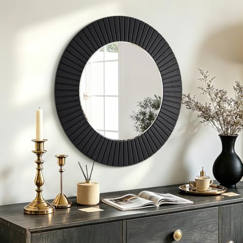 Chende 30'' Black Round Wall Mirror by ChendeMirror