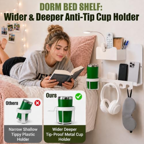 Floating Bedside Wall Shelf, Metal Bedside Wall Organizer - Image 4