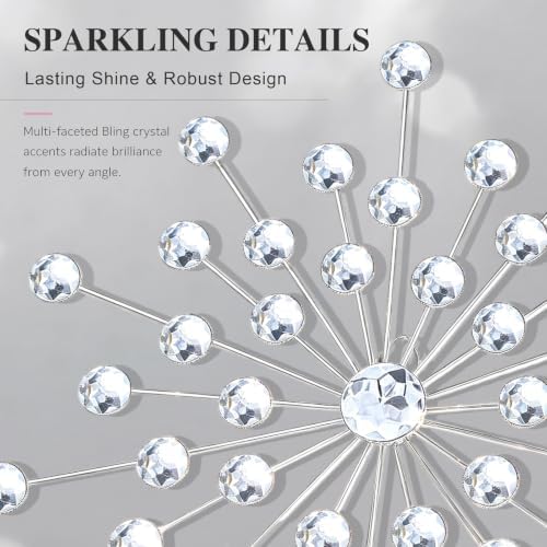 ZEXUIRU 4 Set Silver Starburst Wall Art - Image 5
