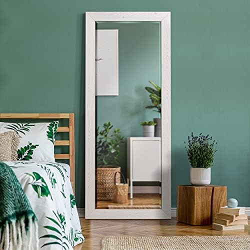Renditions Gallery Full Length Mirror Brite White Wood Framed Full Body Rustic - Image 2