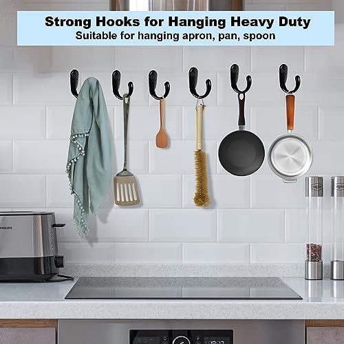Kruodop 4 Pack Wall Hooks Wall Mounted Coat Hooks - Image 4