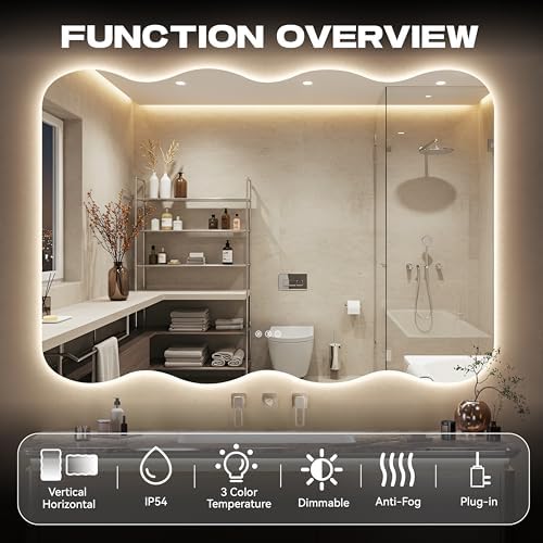 Hasipu 60"x36" Wavy Full Length Mirror - Image 3