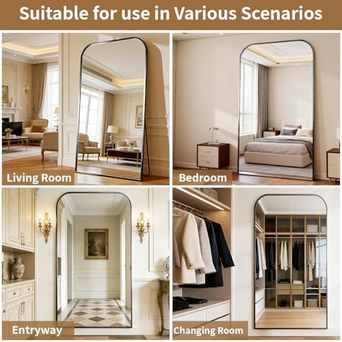 Oversized Full Length Mirror 76"x34" Arched Floor Standing Mirror - Image 7