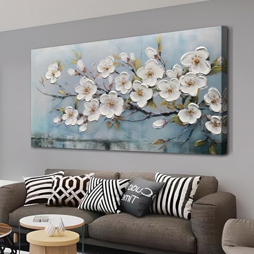 Anolyfi Cherry Blossom Flowers Textured Wall Art by Anolyfi