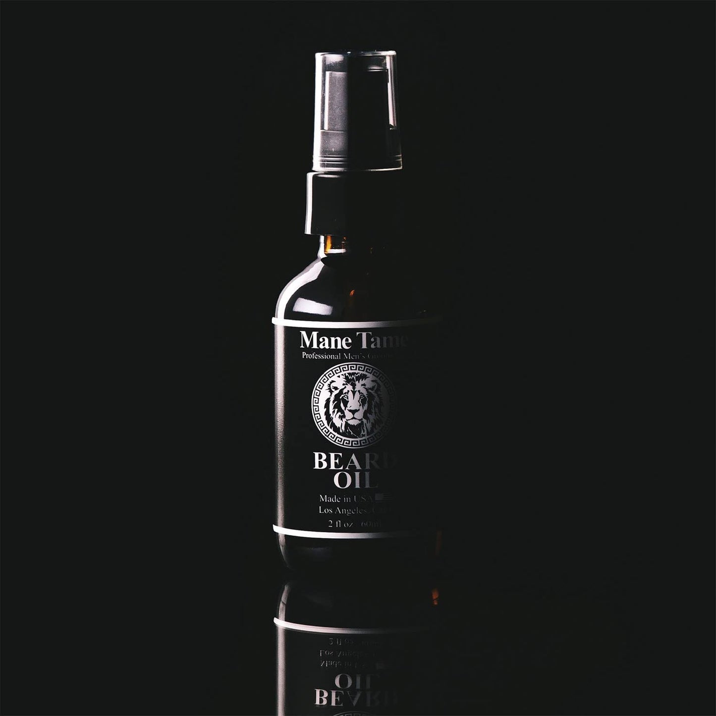 MANE TAME Beard Oil - Made with Certified Organic Hemp Oil - No Fuss Pump 2 oz. Bottle - Softens Your Beard and Stops Itching - Great Beard Oil and Conditioner For Men