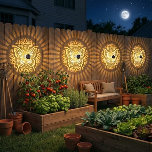 2 Pack Solar Fence Lights Metal Solar Powered Outdoor Wall Deck Step Lights - Image 5