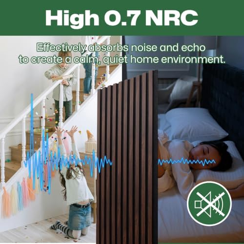NeatiEase 4 Pack Acoustic Wall Panels, 94.5"x12" Wood Slat Wall Panel - Image 5